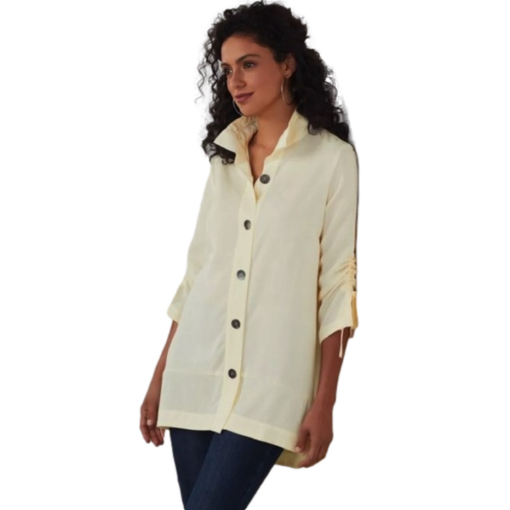 Soft Surroundings Allora Tencel Ivory Shirt SZ XS NWT
